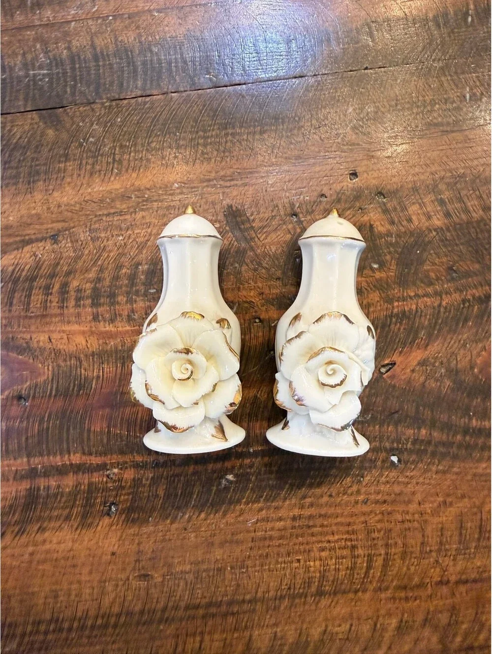 Avon Winter Rose Porcelain Salt and Pepper Shaker Set
